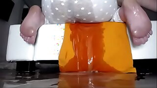 snap - chrissleoo20 whore cum all over the floor after she was fucked by bigcock